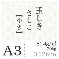 玉しきさしこ「ゆき」81.4g/平米　0.12mm A3サイズ：100枚